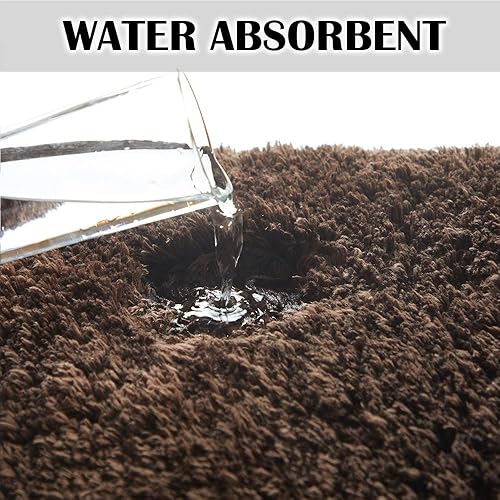 Miniatura 3 de Suchtale Alfombra de contorno de baño antideslizante, absorbente de agua, suave microfibra lanuda lavable a máquina, alfombra de baño para baño,