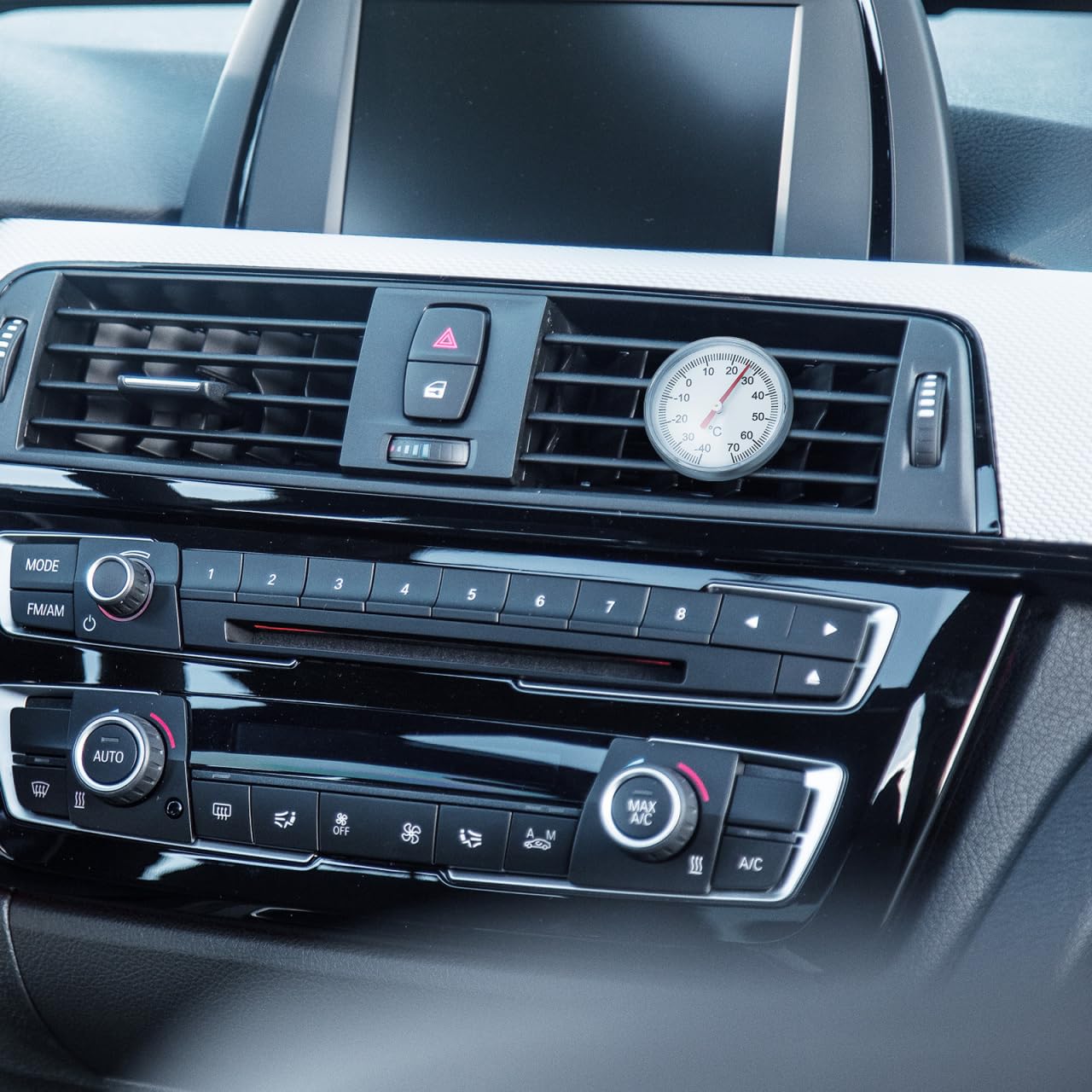 GALPADA Car Air Conditioner Thermometer Mechanical Clock Style Interior Thermometer for Car Air Conditioning Accurate Temperature Monitor Red