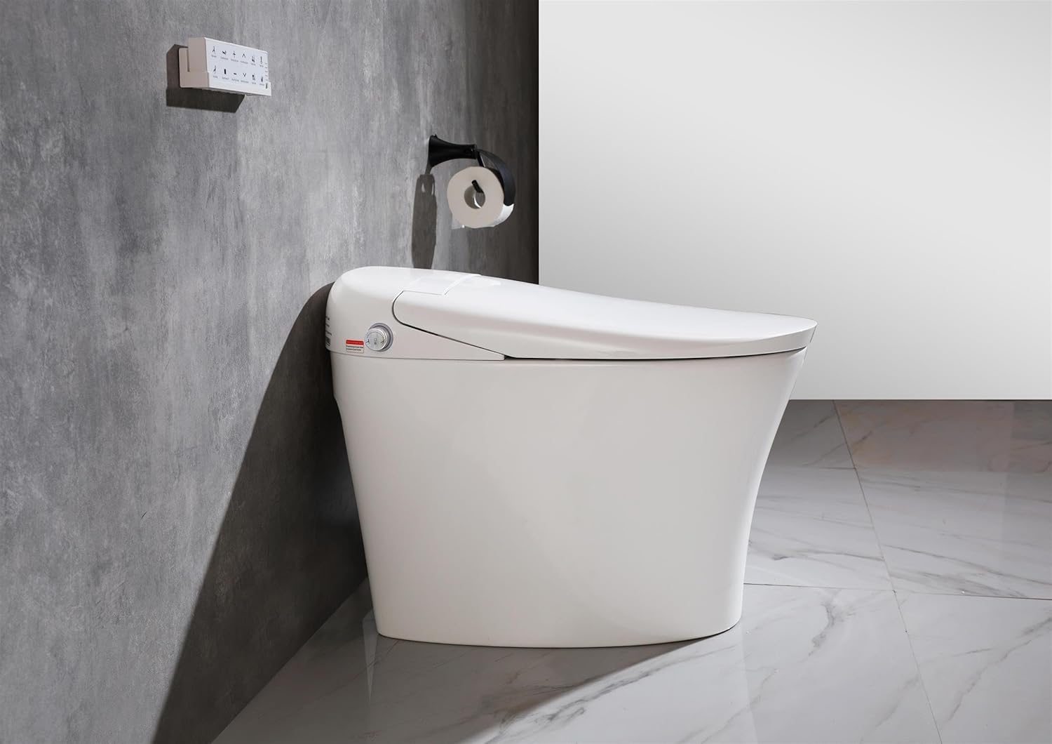 ELEGANT Kitchen and Bath Smart Round Bidet Toilet in Glossy White