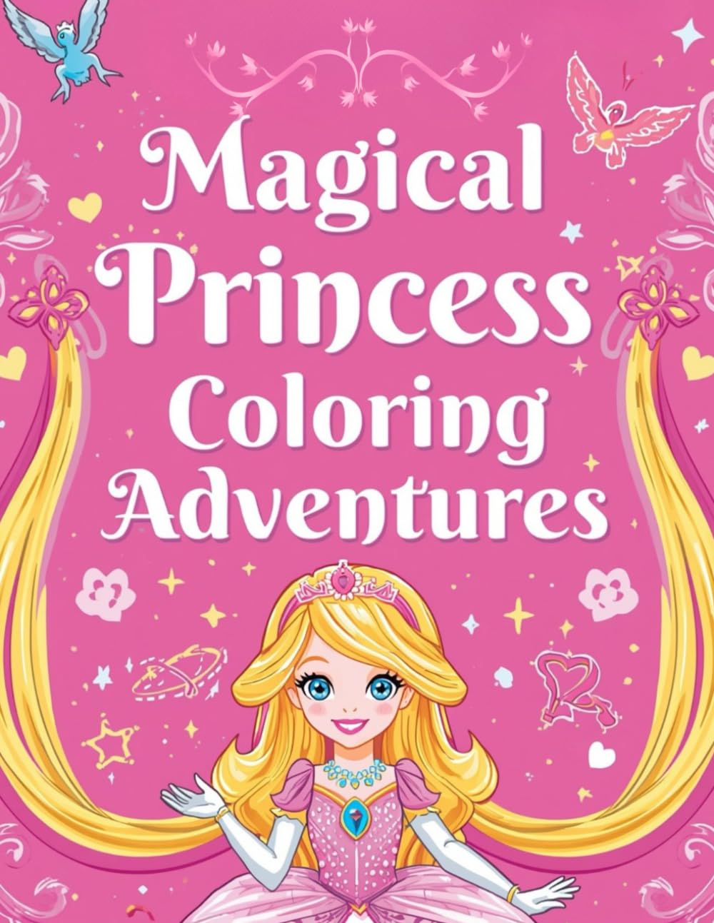 Magical Princess Coloring Adventures: Fun Princess Pictures to Color and Trace (Ages 3–9) (Sparkle Princess Coloring Series)