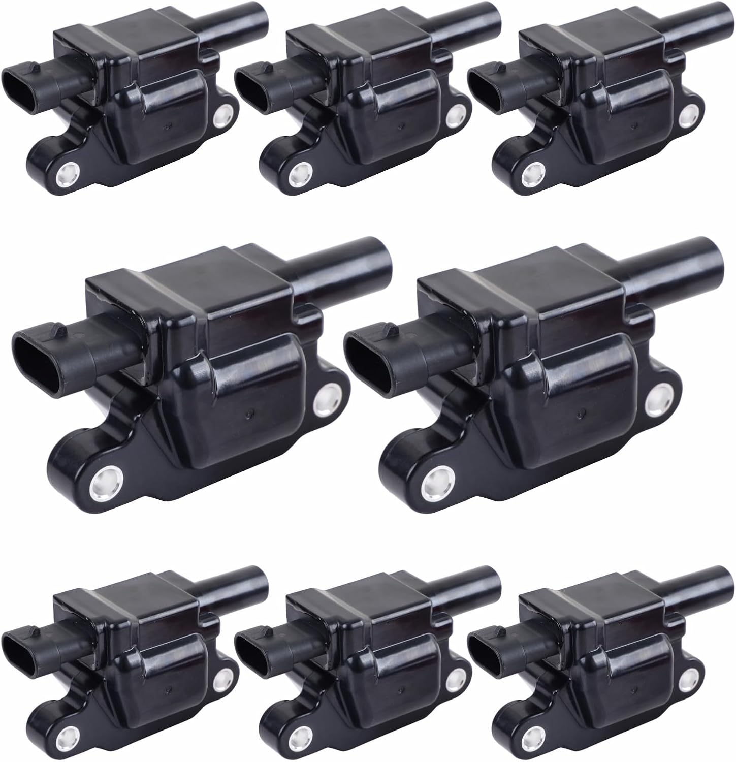 red Set of of 8 Square Ignition Coil Pack Fits for 5.3 V8 2007 2008 2009 2010 2011 Chevy Silverado 1500 Avalanche Tahoe Suburban GMC Yukon Sierra Coils 5.3L UF413 12570616 (UF413 black)