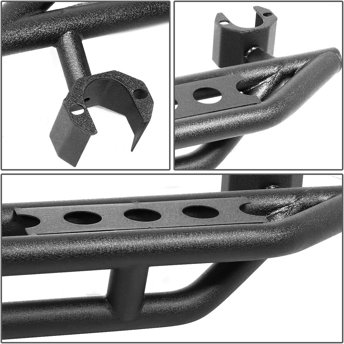 Auto Dynasty Running Boards Compatible with 2018-2019 Jeep Wrangler JL 4-Door Unlimited, Armor Rocker Guard Rock Sliders Side Step Rail Nerf Bars, Black Step Bars