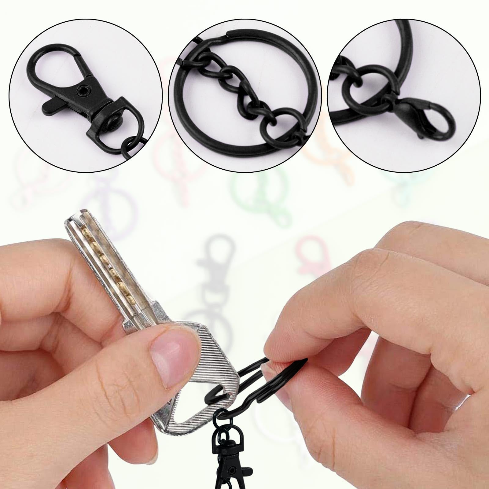 Anneau Porte Clef 85 Pièces Anneaux Porte Clé 85 Vis Oeil Attache Porte