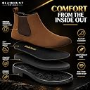 BLAIKHUNT Men’s Ankle Chelsea Boots | Synthetic Suede Upper | Durable Air Mix Gum Sole | Light Weight, Comfortable Fit | Soft Cushioned Slip-On | Brown, 6 (BH-SE-CB-BR06) gallery image
