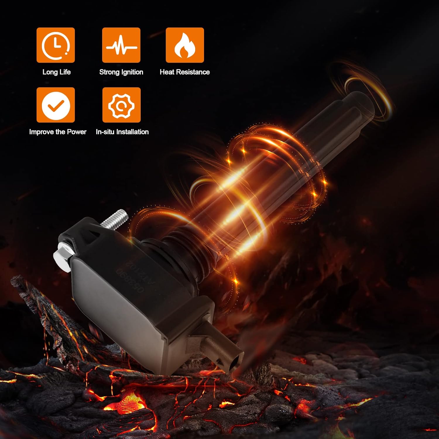 OCPTY Ignition Coil Pack 2-Pins Compatible Uf648 2011-2017 for Chrysler 200 3.6L/V6,2011-2023 for Chrysler 300 3.6L/V6 (6*Ignition Coils)