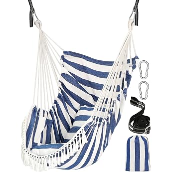 Chihee Hanging Chair, Hanging Swing, 2 Seat Cushions Included, Strong Webbing Straps and Hooks, Easy to Hang Hanging Chair Ma
