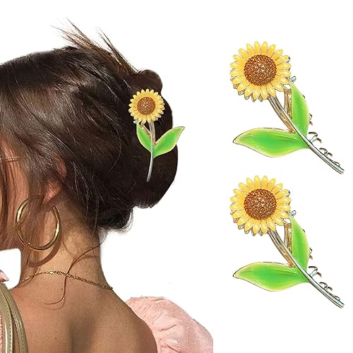 2 pinzas para el cabello de flores grandes antideslizantes fuertes de metal girasol pinzas para el cabello pinzas para el cabello pinzas para el