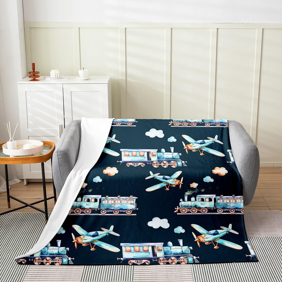 Erosebridal Kids Airplane Twin 60X80 Blanket for Child
