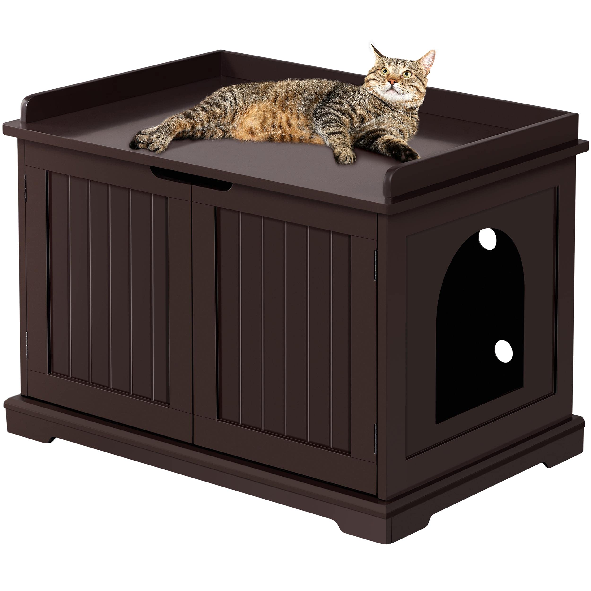 Buy Yaheetech Wood Cat Litter Box Enclosure, Indoor Cat Crate with