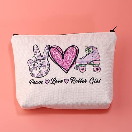 Miniatura 3 de JXGZSO Bolsa de maquillaje para patinaje sobre ruedas, bolsa de rodillo de amor de paz, bolsa de patinaje para fanáticos del equipo, regalo para