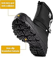 Vista 5 de FREE SOLDIER Botas de nieve para hombre, impermeables, aisladas, antideslizantes, con forro extraíble