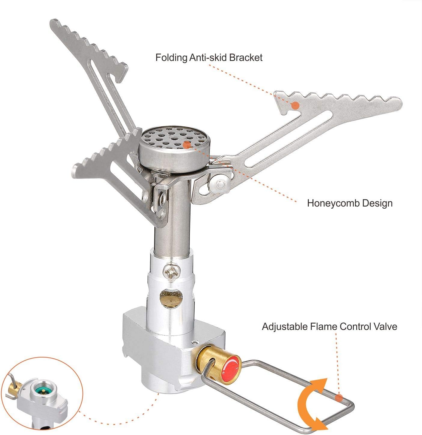 Sagafly Camping Gas Stove, Portable Pocket OnePiece Mini Gas Stove