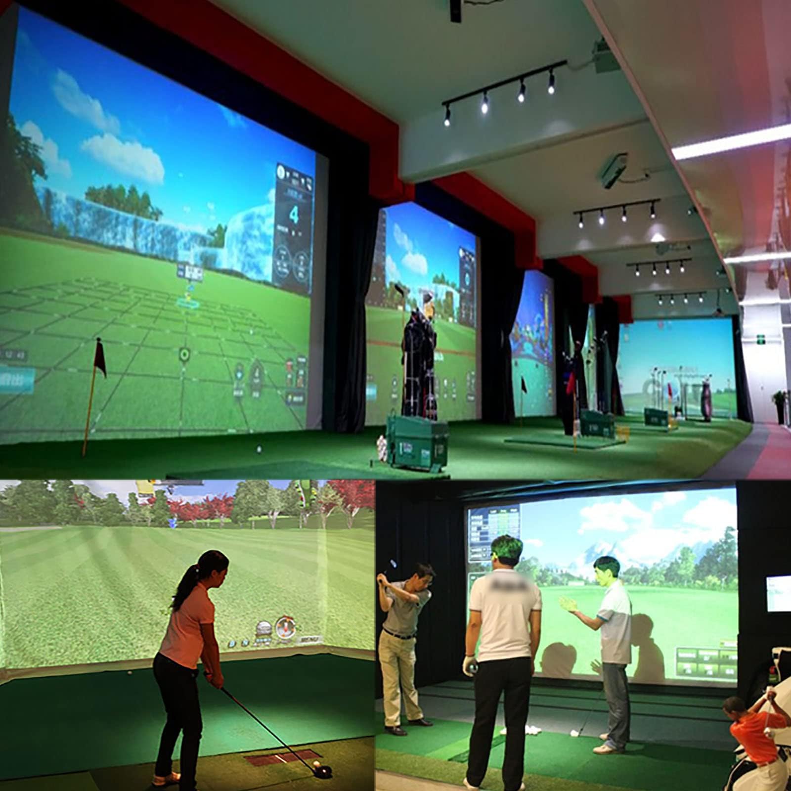 Schermo di proiezione del simulatore di golf, schermo portatile del proiettore per l'addestramento domestico, tessuto riflettente per principianti
