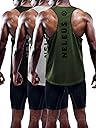 NELEUS Men's 3 Pack Dry Fit Y-Back Muscle Tank Workout Gym Shirt