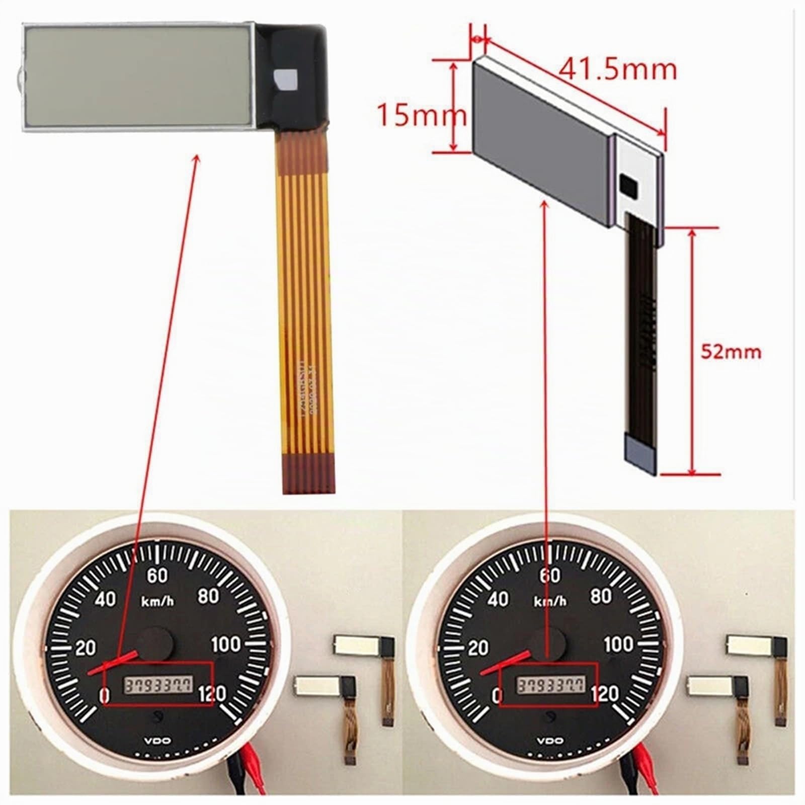 Tachymètre LCD et Ruban pour Volvo, Penta, Marine, Yanmar