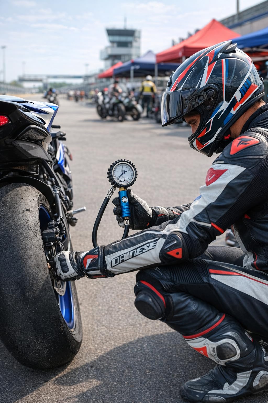 Manometro Professionale Pressione Gomme Ø63 mm a Bagno d’Olio Siliconico, Made in Italy, per Moto Auto Officina Gommista e Track Day, Cassa Inox con Protezione Antiurto