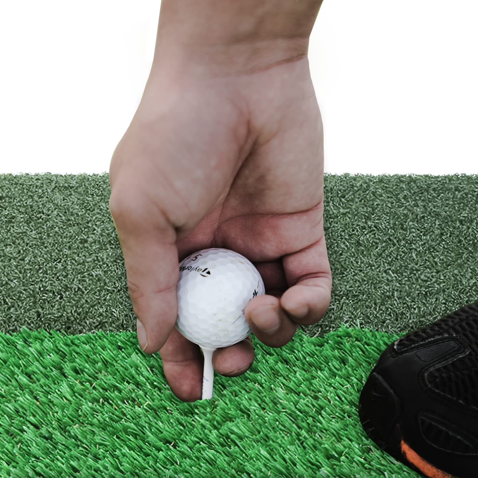 BOOMSTART 3 in 1 Golf Abschlagmatte 64 x 41 cm Golfmatte Übungsmatte Trainingsmatte für Indoor-Outdoor-Golf-Trainingshilfen inklusive Gummi Tee