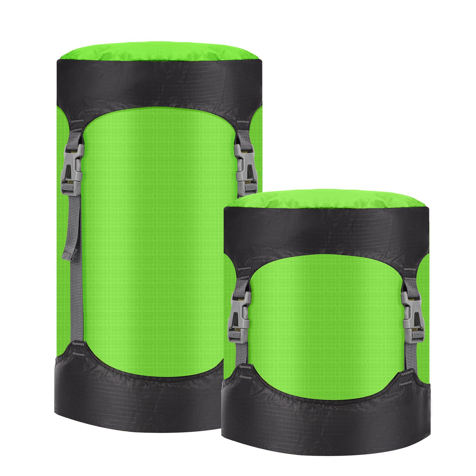 Compression Stuff Sack, 8L/15L/25L/35L/52L Sleeping Bag Compression Sack Great for Compression Bag Waterproof Outdoor Storage Bag for Backpacking, Traveling,Hiking and Camping (Fluorescent Green, S)