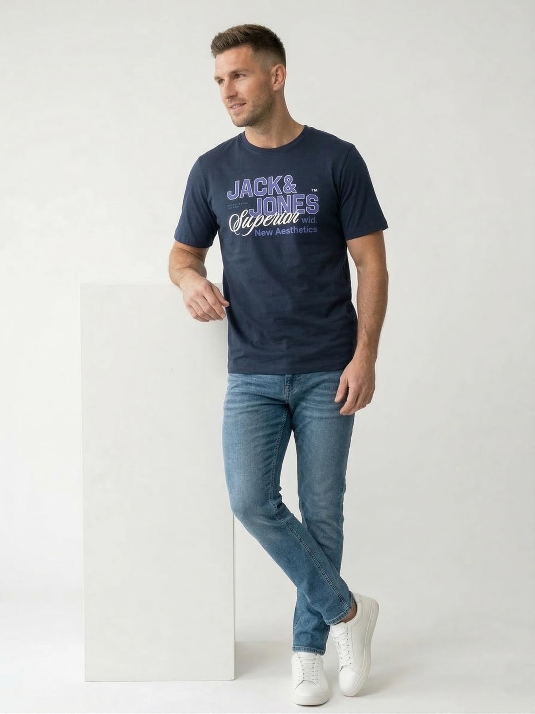 JACK & JONES Herren T-Shirt Logo 5PK