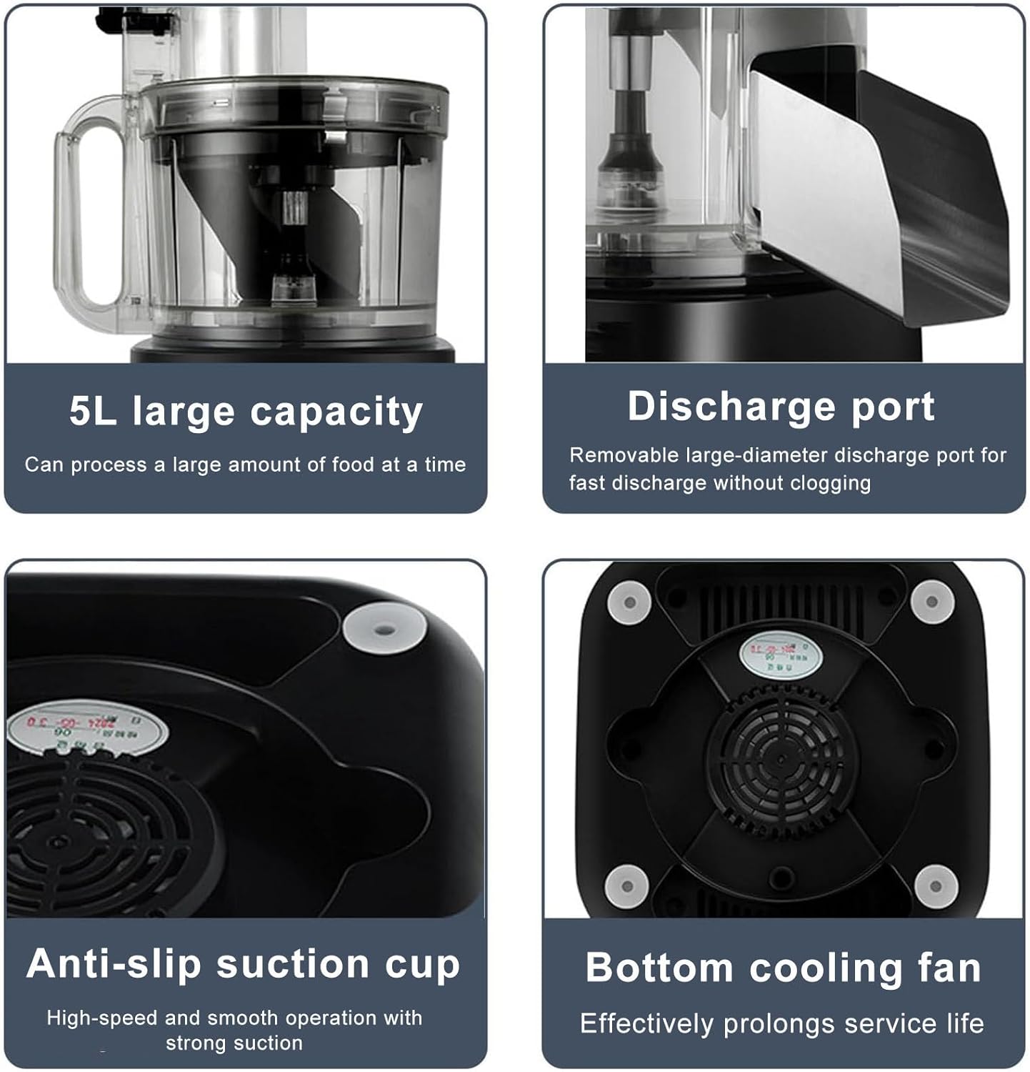 5L Electric Vegetable Dicer, Automatic Dicer/Slicer, Electric French Fry Cutter, Onion Slicer, Potato Slicer, Vegetable Processor
