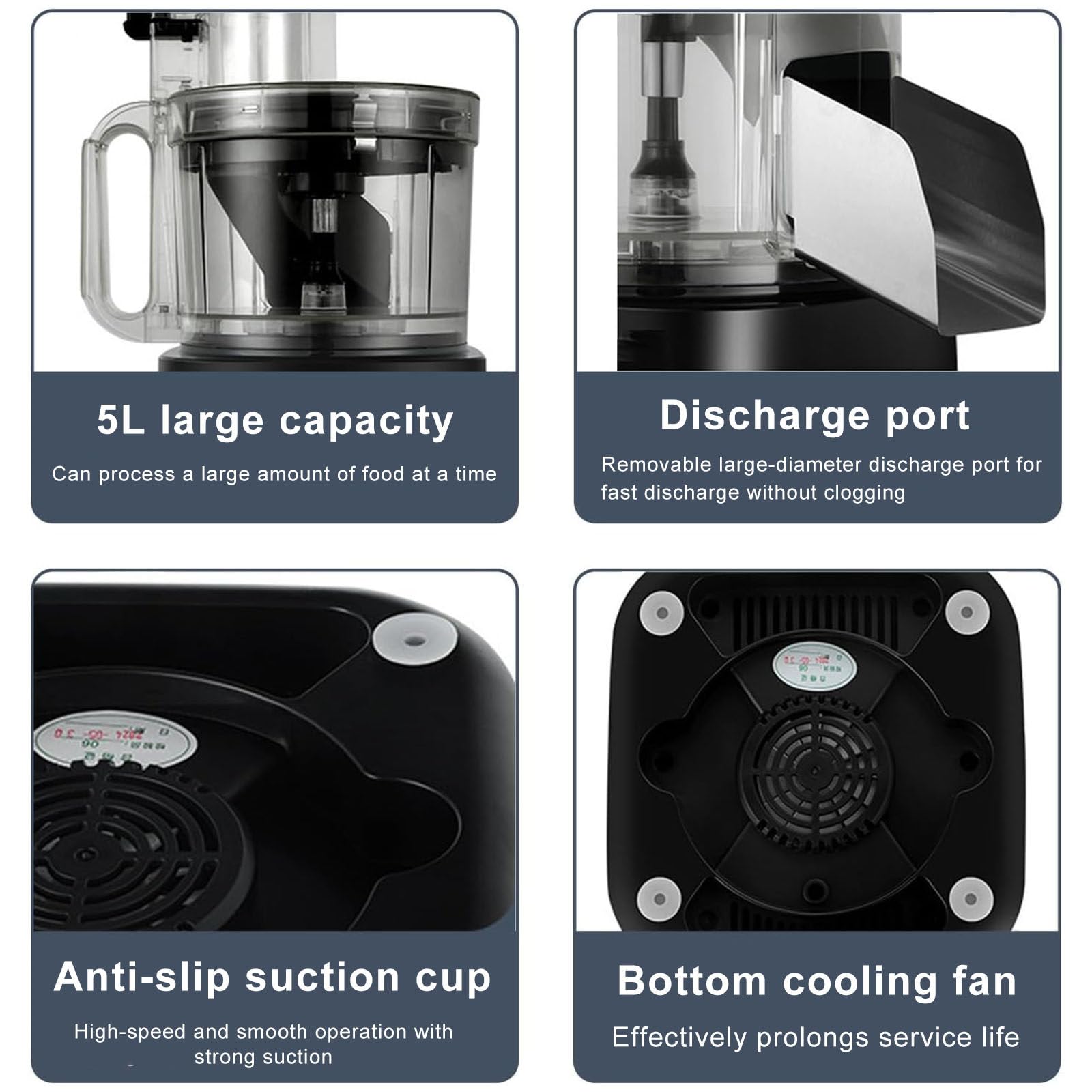 Robot Da Cucina Commerciale, Tritatutto Elettrico Per Verdure Da 5 Litri, Grattugia Per Verdure Da 600 W, Frullatore Per Carne, Con 4 Lame In Acciaio Inox, Trita Frutta,220V