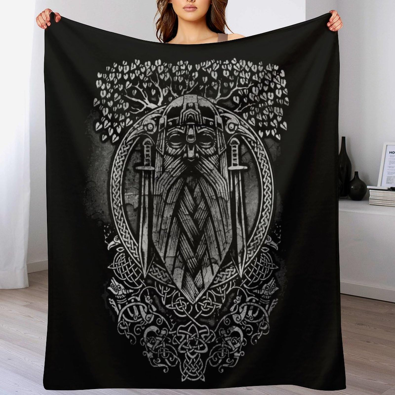 Couverture polaire douce flannel viking pour vos soirées cinéma sur le canapé