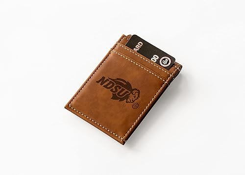 Miniatura 133 de Rico Industries NCAA - Cartera de bolsillo frontal grabada con láser - Compacta/cómoda/delgada Marrón