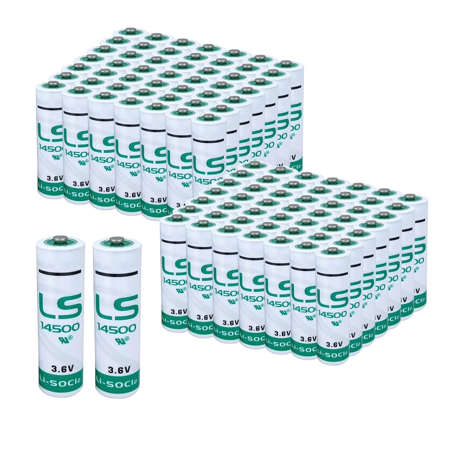 XXSTAR 100 Pack LS14500 3 6V AA PLC Industrial Control Lithium Batteries 2600mAh for Water Meter Electricity Meter