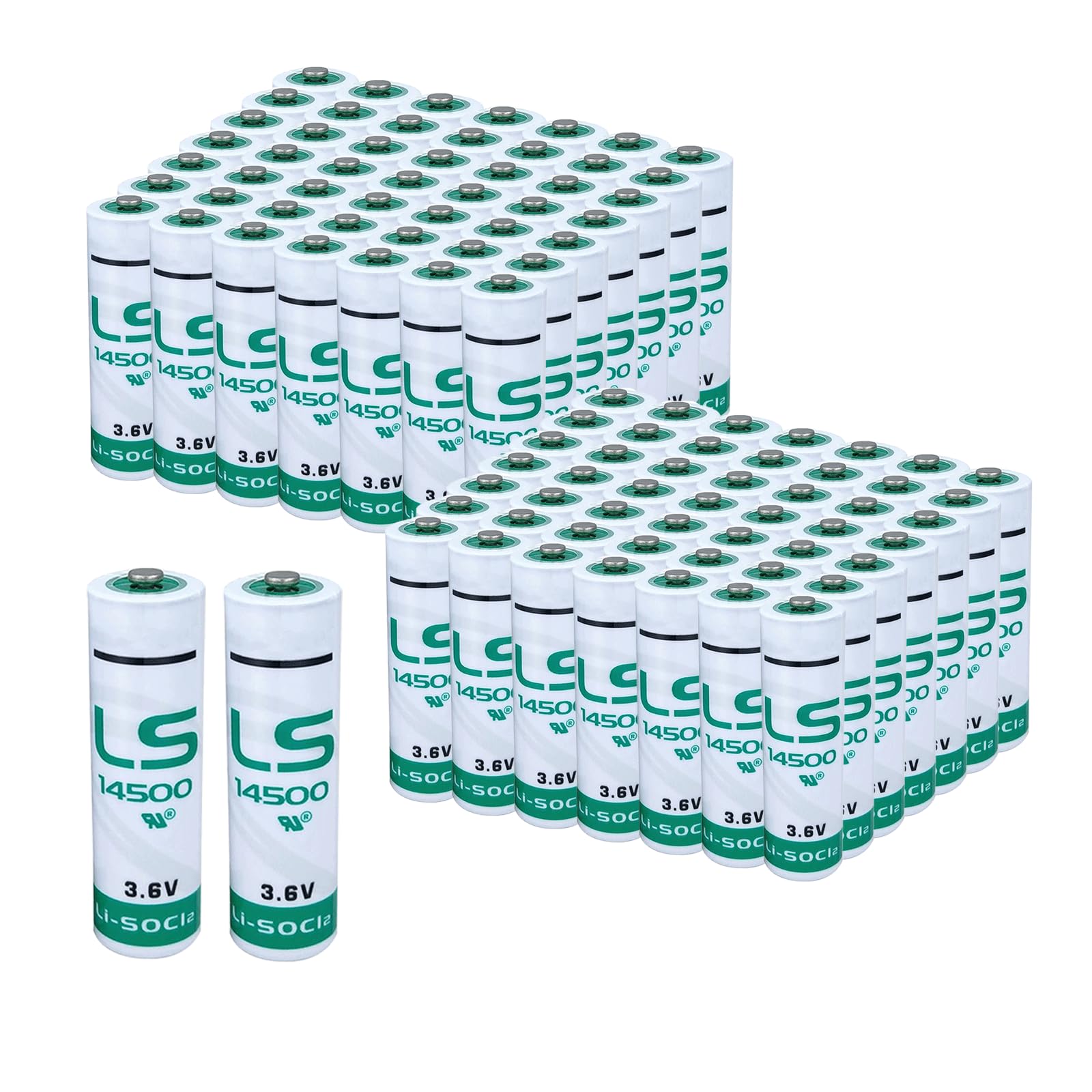 XXSTAR 100 Pack LS14500 3 6V AA PLC Industrial Control Lithium Batteries 2600mAh for Water Meter Electricity Meter