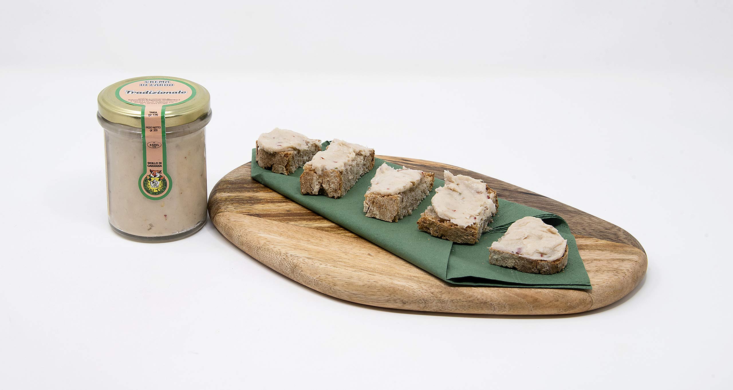 Crema di Lardo Tradizionale | vasetto da 200 gr. | Prodotto spalmabile tipico Toscano | Salumificio Artigianale Gombitelli - Toscana