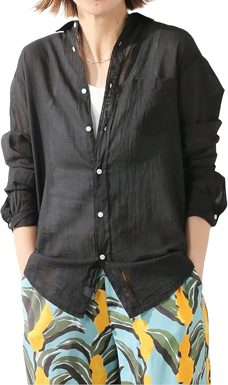 Amazon フランクアンドアイリーン Frank Eileen フランク アイリーン Luke シャツ S ブラック シャツ ブラウス 通販