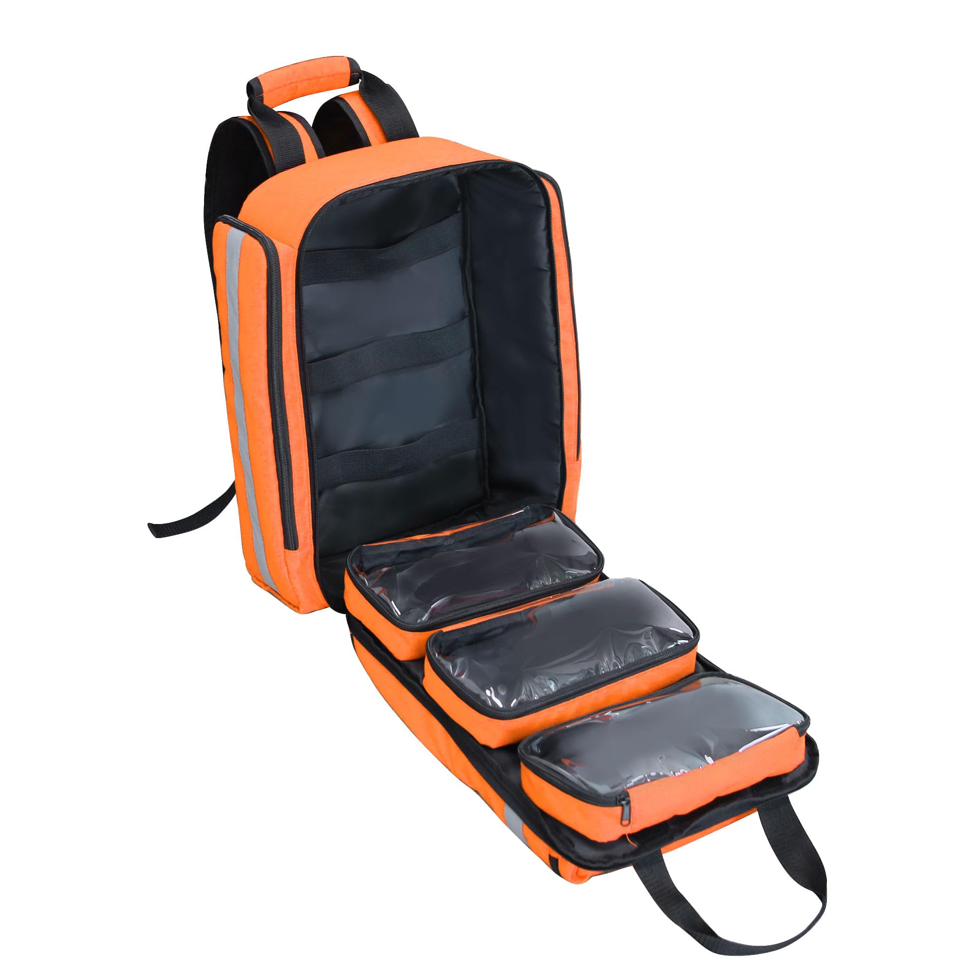 Erste-Hilfe-Rucksack,Notfall-medizinischer Rucksack leer, Orange/Abendrot im Zickzackmuster (Sunset Chevron), 15.4*10.2*4.3IN, Orange