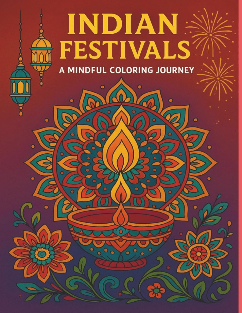 Book 1: Indian Festivals – A Mindful Coloring Journey - Coloring book: A Mindful Adult Coloring Book Featuring Diwali, Holi, Pongal, Baisakhi, Gudi Padwa & More Traditional Celebrations