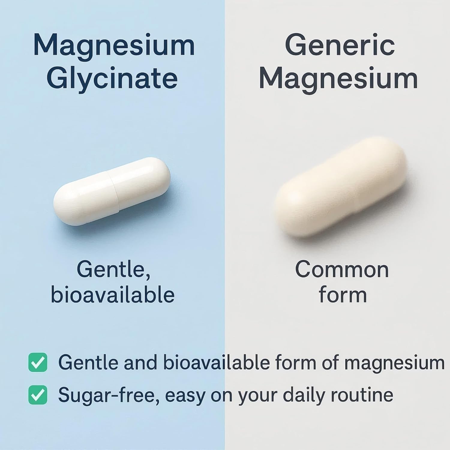 Magnesium Glycinate 400mg Capsules Chelated Gentle Supplement for Stress Relief, Heart & Muscle Support Non-GMO & Gluten Free 90-Capsules