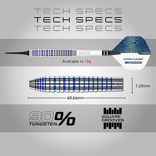 Miniatura 4 de RED DRAGON Luke Humphries TX Softip Series - Juego de dardos de tungsteno prémium con vuelos y tallos