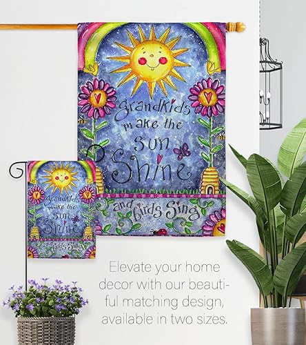 Miniatura 8 de Breeze Decor - Grandkids Special Occasion - Bandera de jardín vertical decorativa con impresiones familiares de 13 x 18.5 pulgadas, impresa en