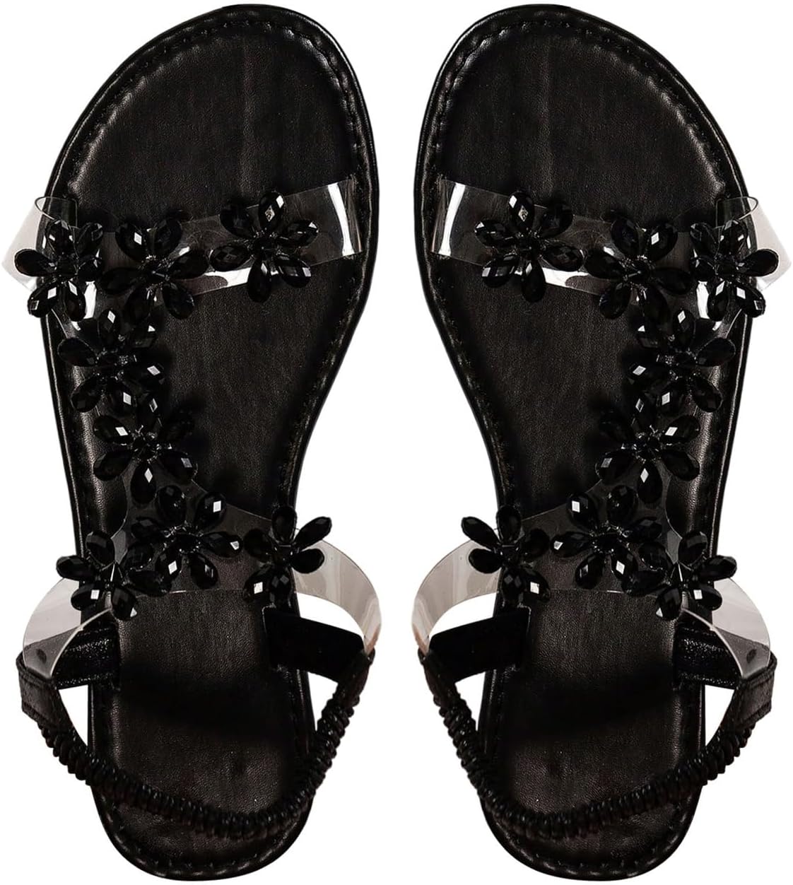 GORGLITTER Women's Butterfly Sparkly Strap Sandals Dressy Strappy Sandals Wedding Beach Flat Sandals 2025