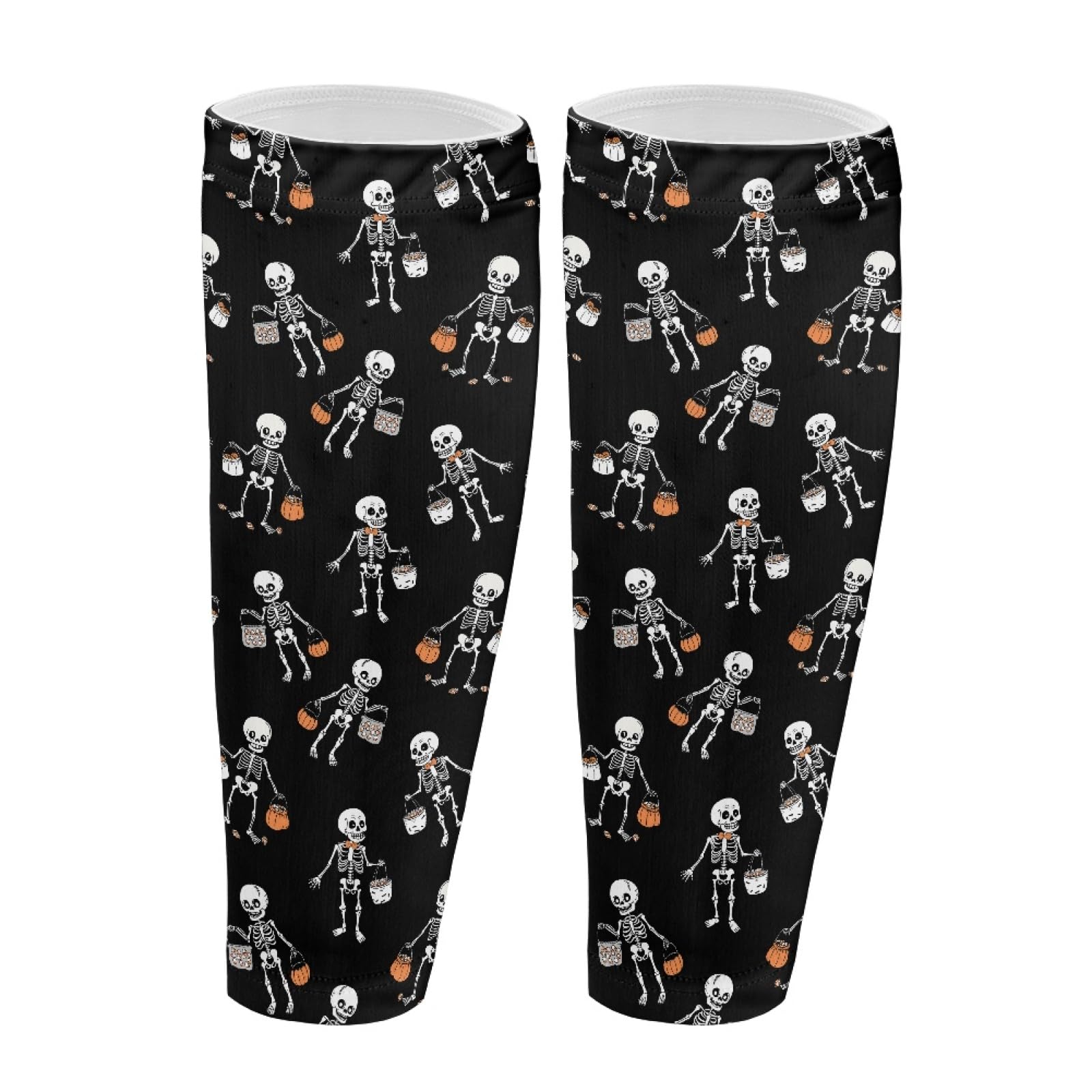 TOADDMOS Halloween Skull Pumpkins Calf Compression Sleeve Men & Women Gfits Elastic Softness Shine Splints Varicose Vein & Calf Pain Relif