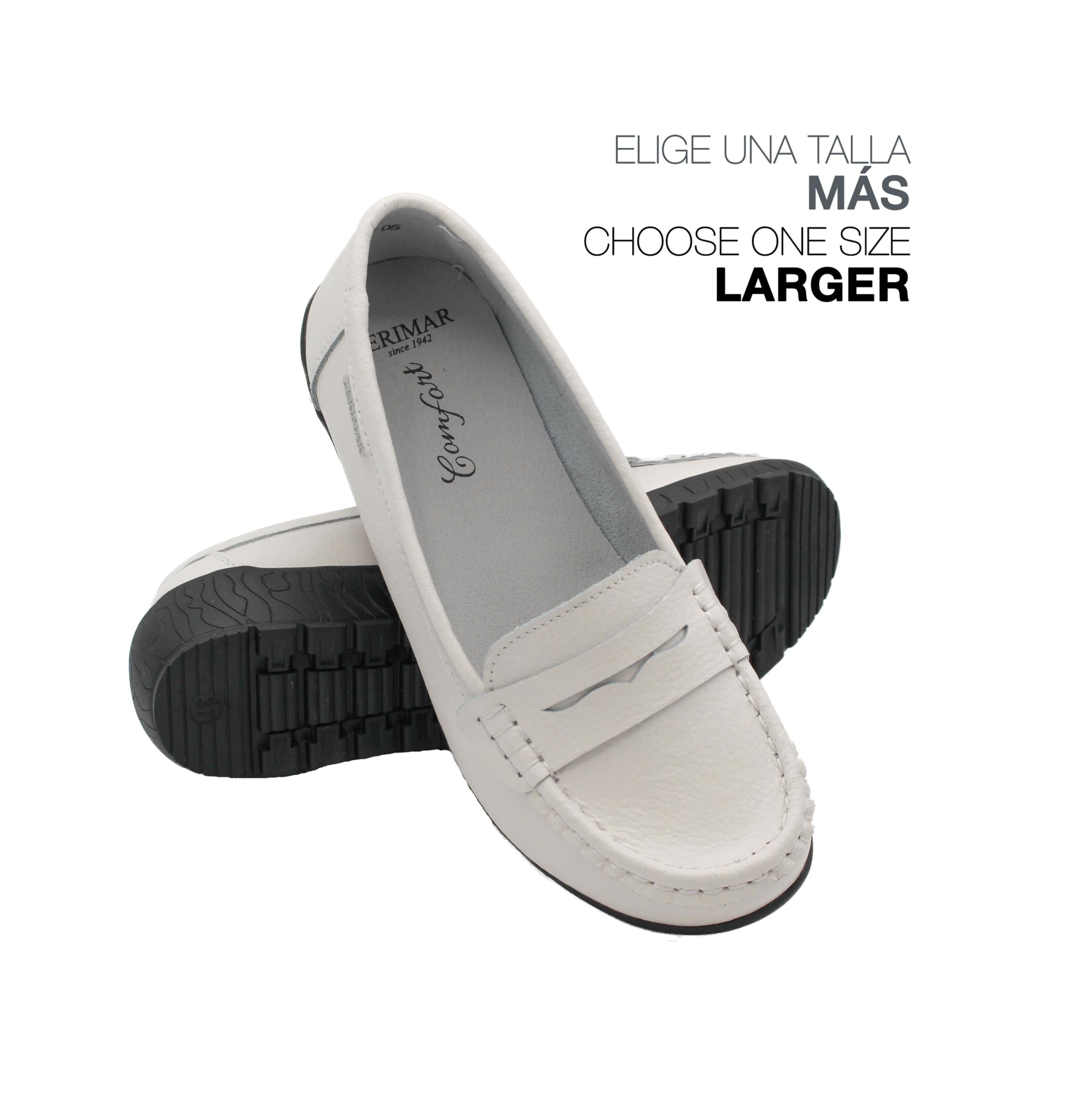 Zerimar Mocassins en Cuir pour Femmes | Semelle en Caoutchouc antidérapante | Semelle intérieure rembourrée très Confortable | Hauteur du Talon 3,5 cm