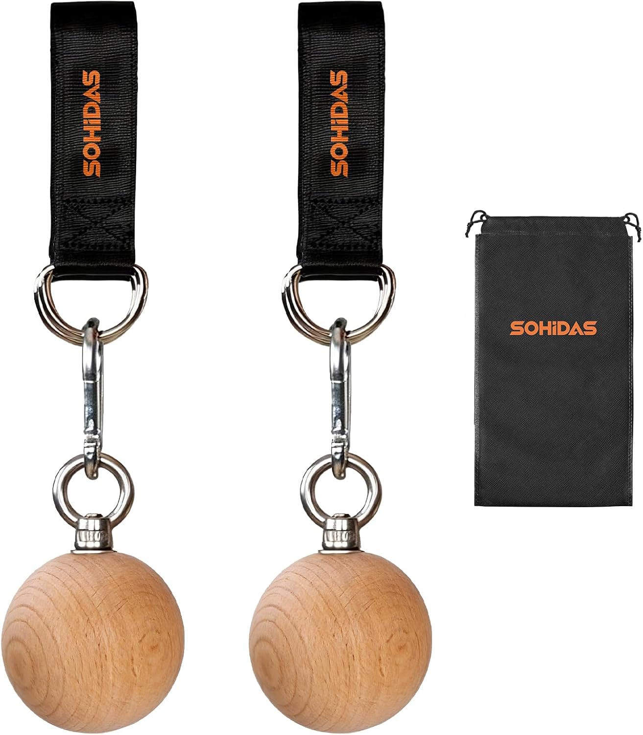 Wooden Pull Up Balls Grips Hand Grips Strength Trainer Exerciser for Chin Up Bar, Kettlebell, Barbell Home Gym Workout Equipment Rock Climbing Grips for Strength Training Max Load 500lbs