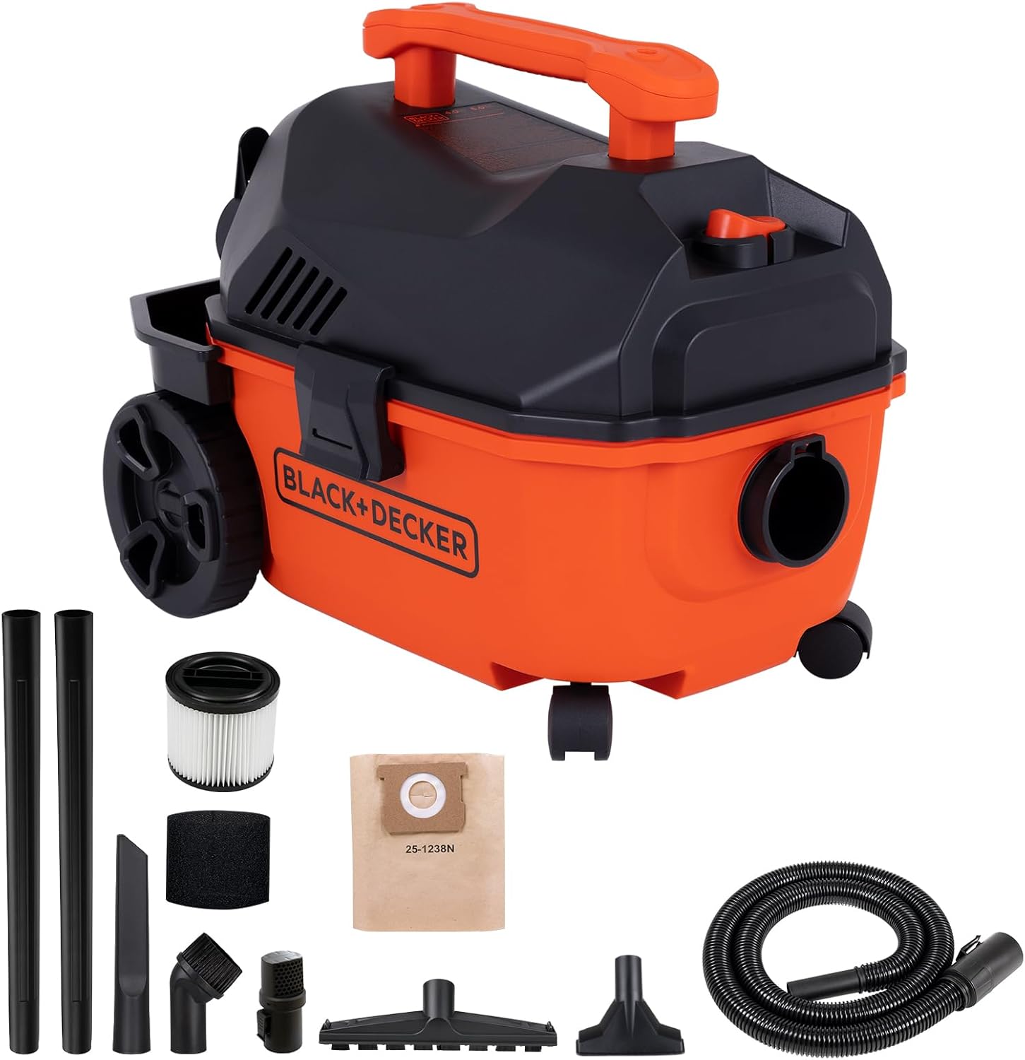 BLACK+DECKER Shop Vacuum Wet and Dry, 4 Gallon 5.0 Peak HP Wet/Dry Vacuum, Quiet Operation with Muffler, Long Reach Cleaning Range & On-Board Storage, Complete Accessory Set, BDXV18905P-4