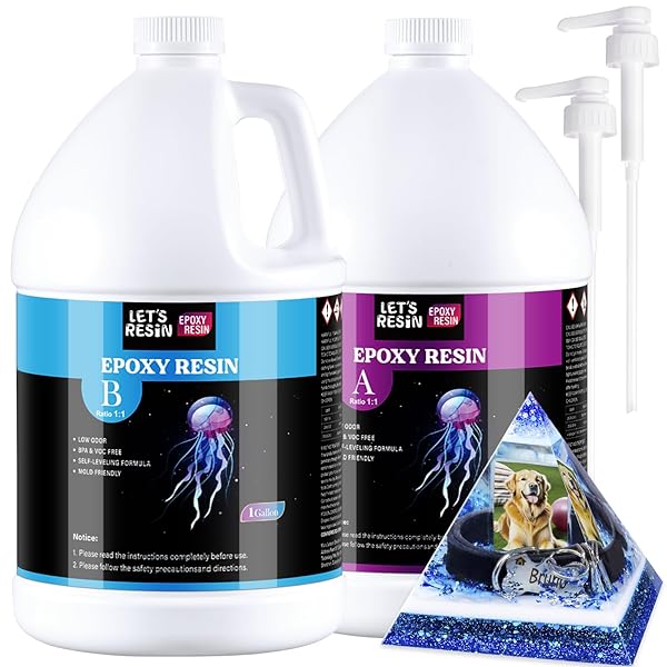 2 Gallon Epoxy Resin with Pumps, Bubble Free Resin Epoxy Kit, Crystal Clear Epoxy Resin and Hardener for DIY Art, Molds,Craft