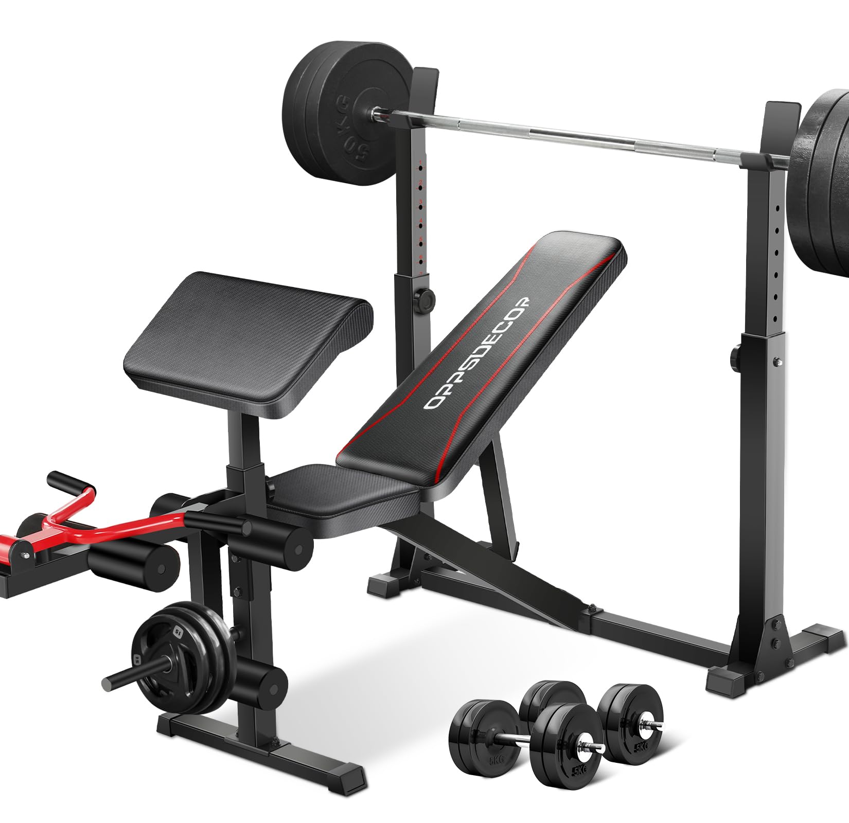Barbell Rack Weight Set With Bench And Bar CAP Strength Adjustable
