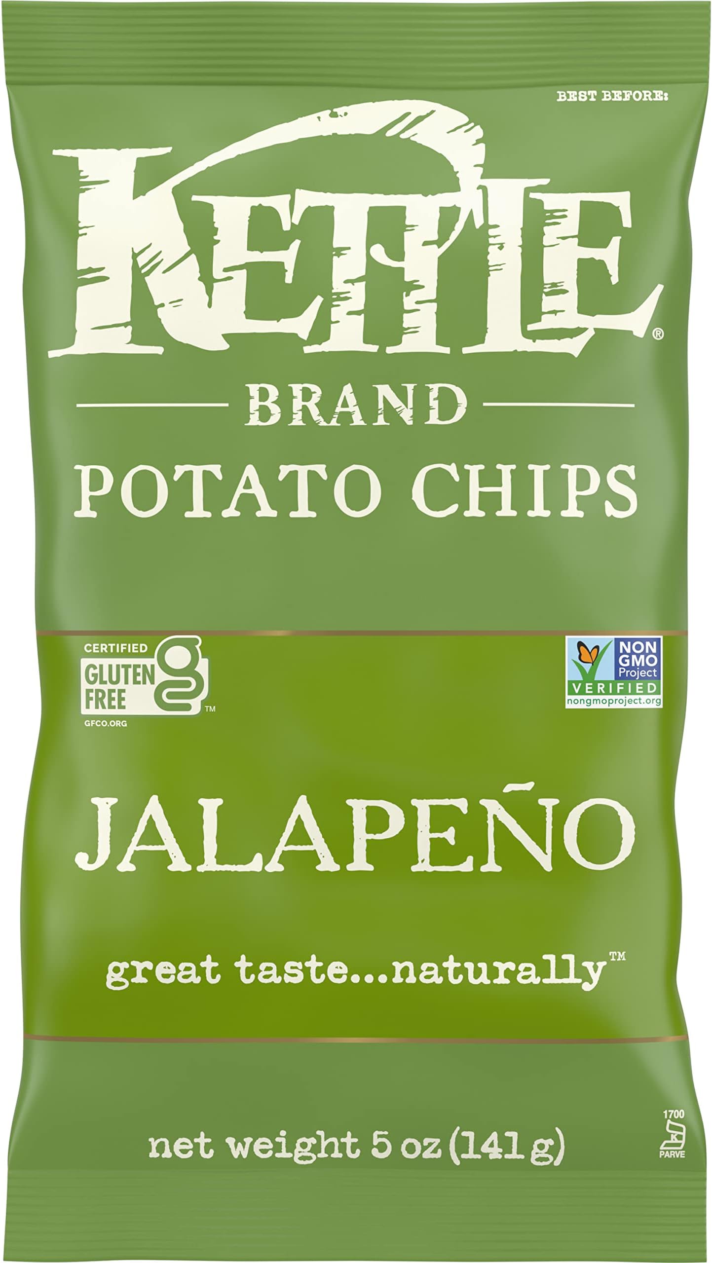 Kettle Brand Potato Chips Jalapeno Kettle Chips, 5 Oz