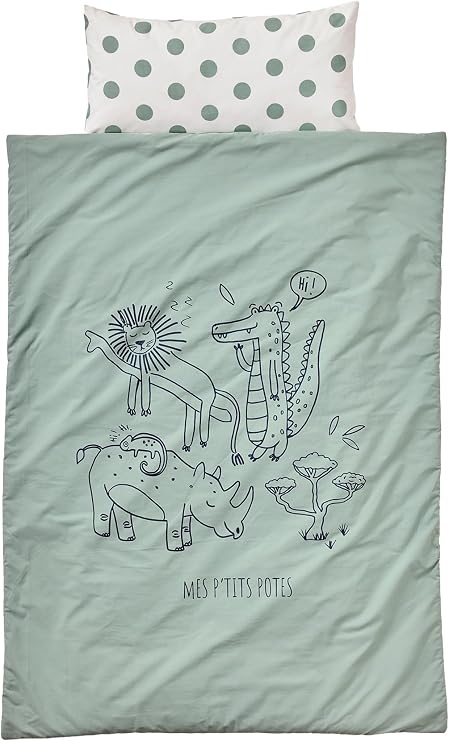Vertbaudet VERTBAUDET Baby Nap Sleeping Pad Cotton Sage Green TU