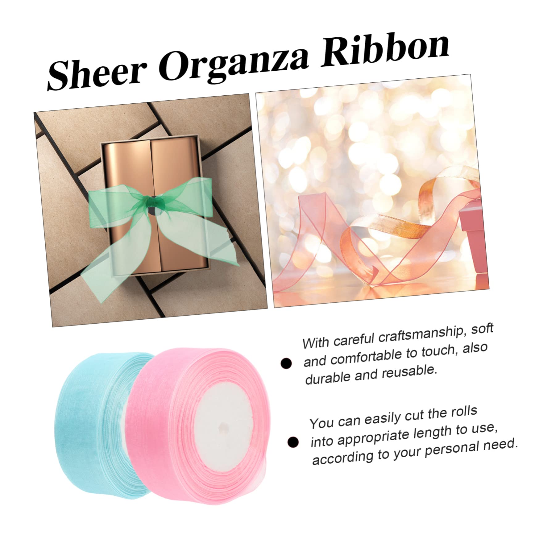 Operitacx 8rollen Chiffon Organza Geschenkband Bunten Farben Dekoratives Band Für Hochzeiten Bastelprojekte Und Geschenkverpackungen