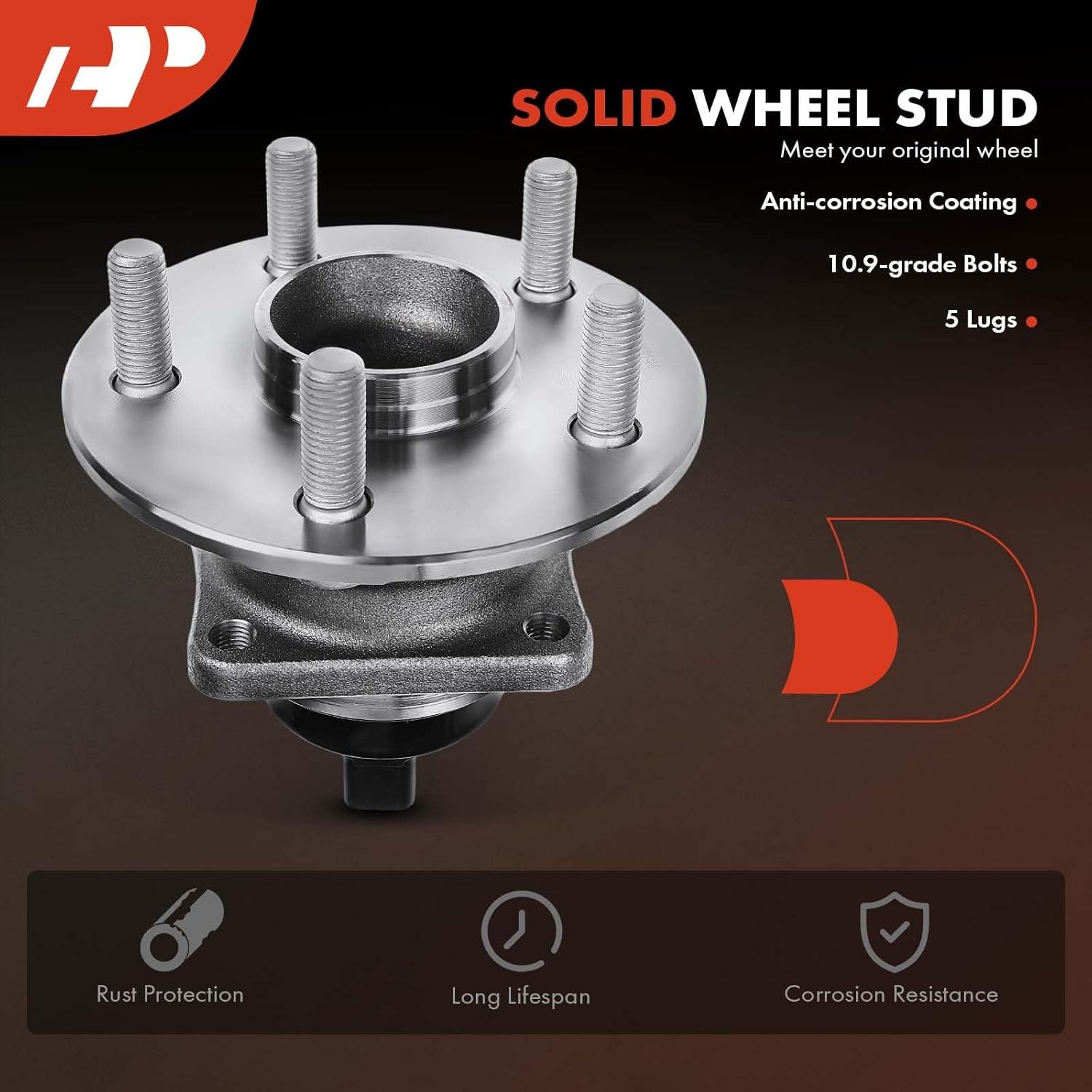 A-Premium 2 x Rear Wheel Bearing and Hub Assembly with ABS & 5-Lug Compatible with Scion tC 2005-2010 & Toyota Celica 2000-2005, FWD Only