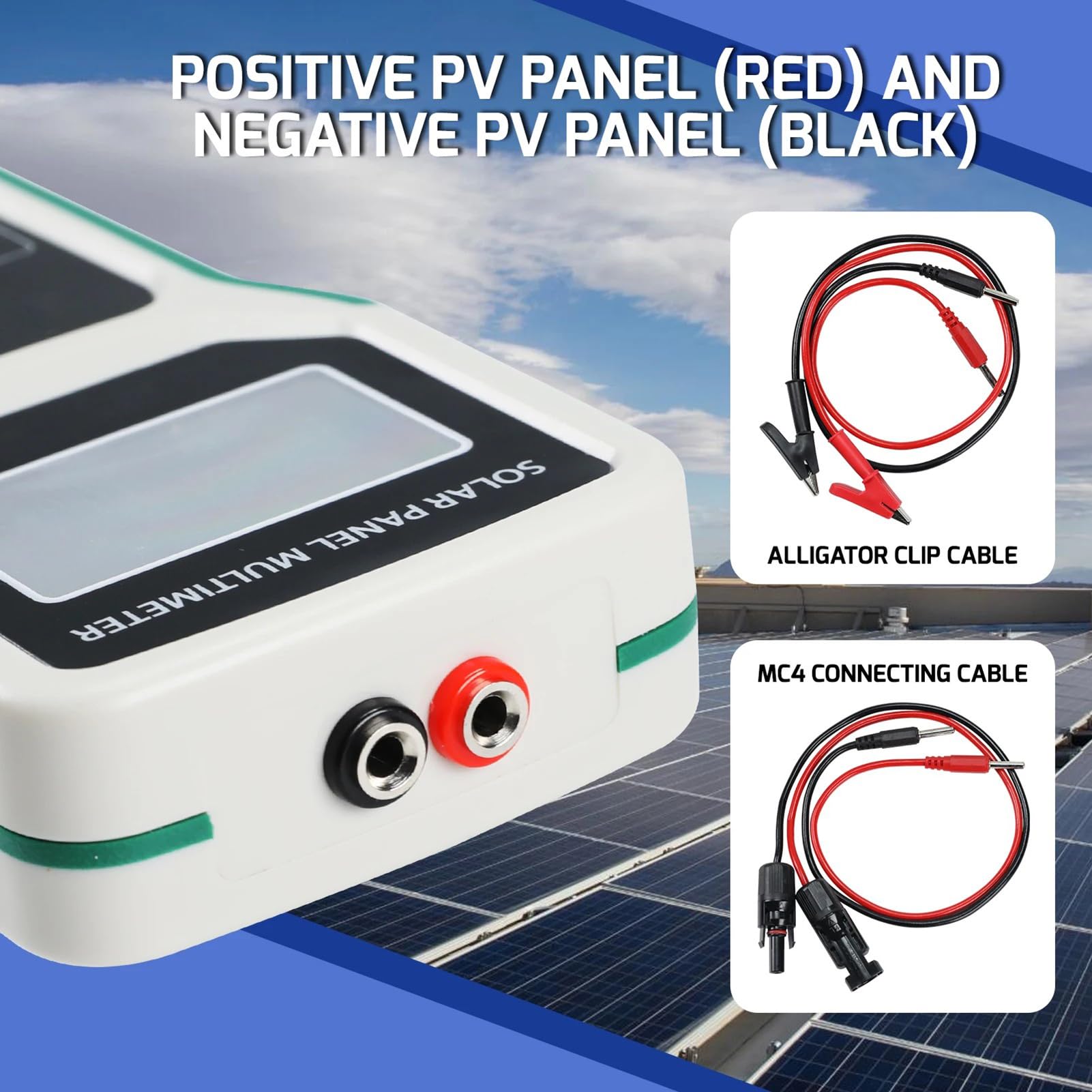 Tester paneli słonecznych 1800 W Miernik MPP Multimetr fotowoltaiczny do pomiaru napięcia w obwodzie otwartym panelu fotowoltaicznego i rozwiązywania problemów Wiele zabezpieczeń