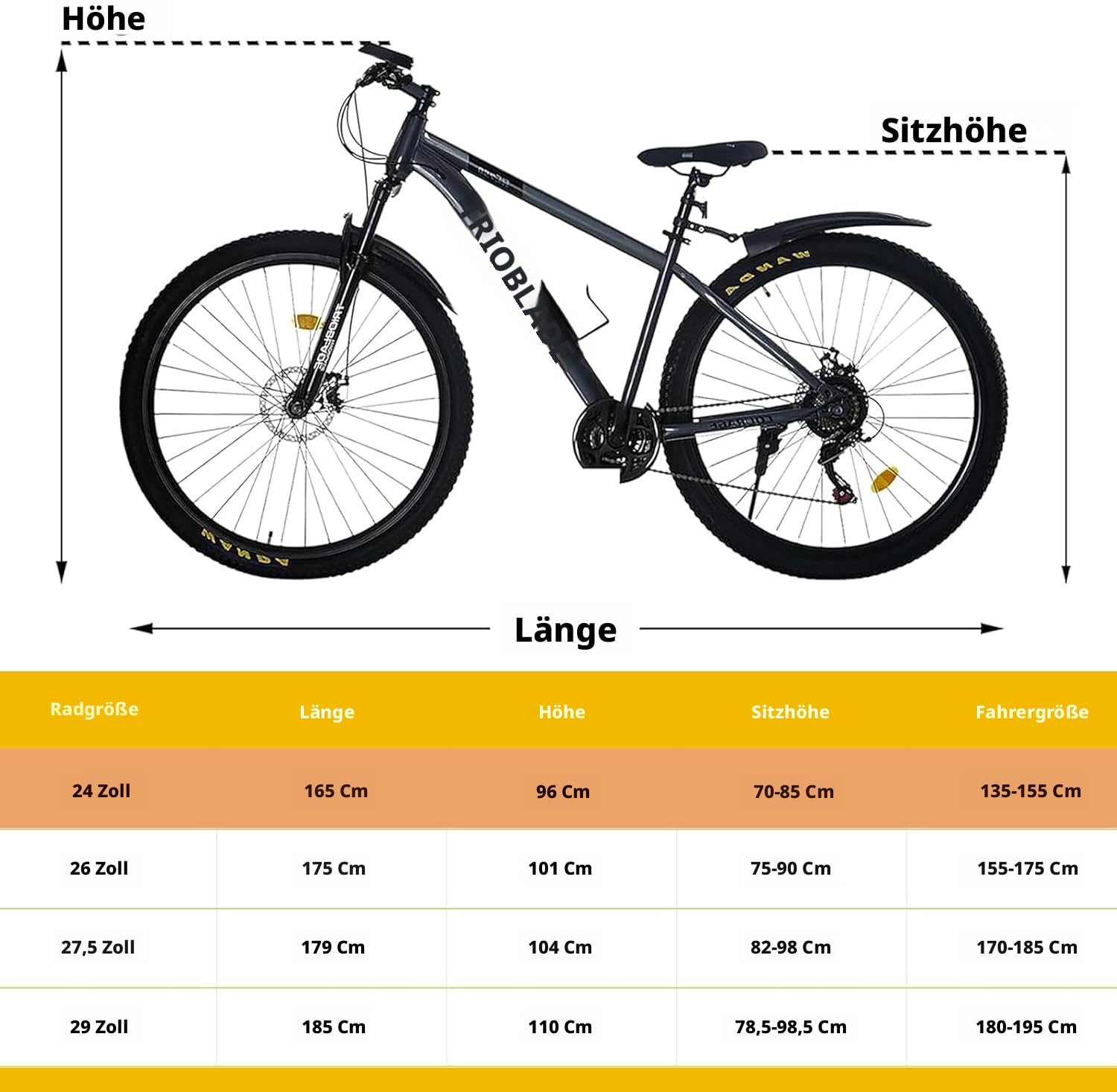 LSLIFE 24/26/27.5/29 Zoll Mountainbike 21 Geschwindigkeiten Fahrrad Leichtgewicht Aluminium Rahmen Fahrrad für Erwachsene Männer Frauen, Verriegelung Federgabel, Doppelscheibenbremse