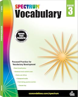 Spectrum 3rd Grade Vocabulary Workbook, Ages 8-9: Word Roots, Prefixes, Suffixes, Compound Words & More - 160 Pages